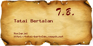 Tatai Bertalan névjegykártya